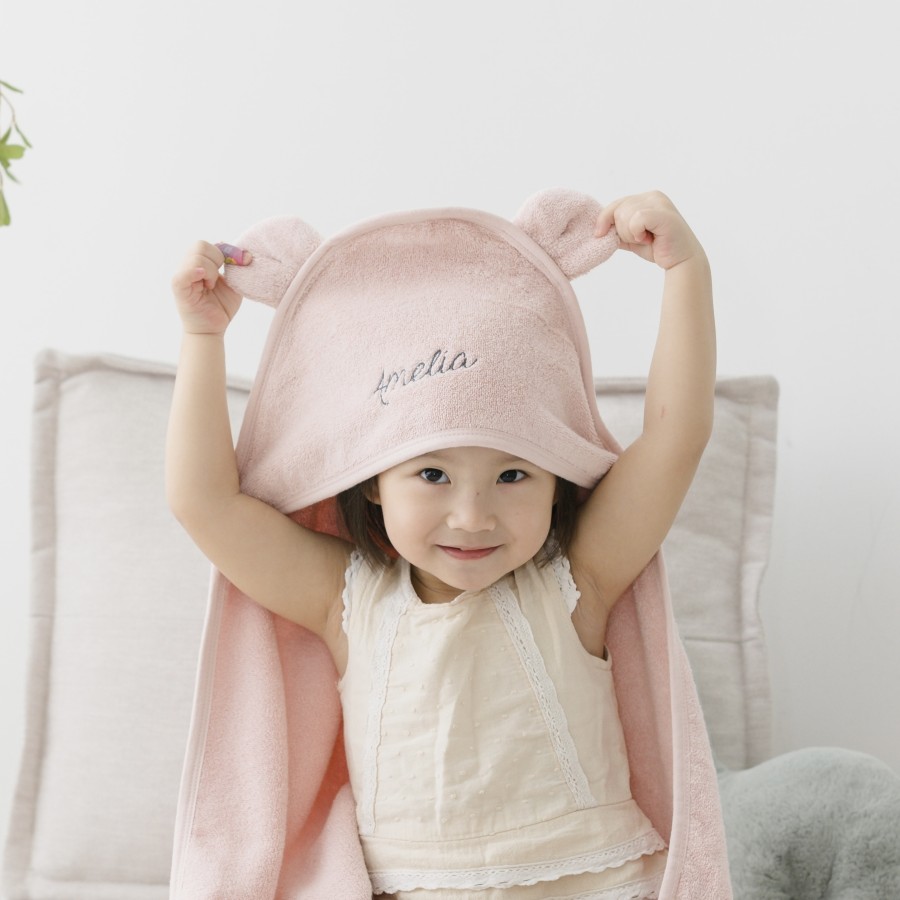 Organic Baby Hooded Towel - Petal